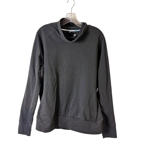 Adidas XL Womens Black Pullover Sweatshirt Comfy Raglan Long Sleeves Casual Wear - Picture 4 of 7